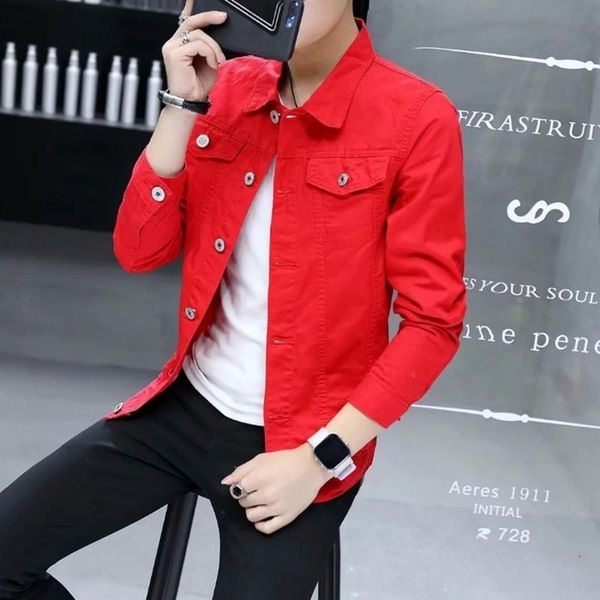 autumn new men's denim jacket korean style fashion fast hand red man slim all-match red jacket top, Black;brown
autumn new men's denim jacket korean style fashion fast hand red man slim all-match red jacket top, Black;brown