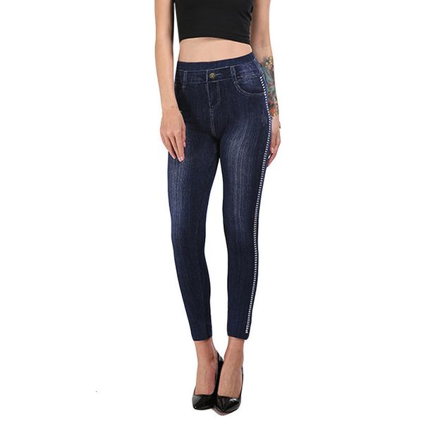 fashion womens leggings ladies printed jeans bottoms hip lift overshoot and slim nine minute pants casual clothes polainas l511, Black