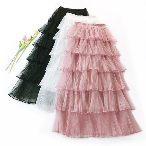 pleated satin skirt 6 layers high waist women clothing mesh party 2020 new spring casual ankle length a line cake skirt, Black
pleated satin skirt 6 layers high waist women clothing mesh party 2020 new spring casual ankle length a line cake skirt, Black