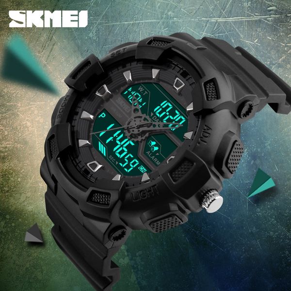 pvcdw shikemei men's waterproof personalized electronic outdoor sports large dial double display outdoor sports electronic watch pointe, Blue
pvcdw shikemei men's waterproof personalized electronic outdoor sports large dial double display outdoor sports electronic watch pointe, Blue