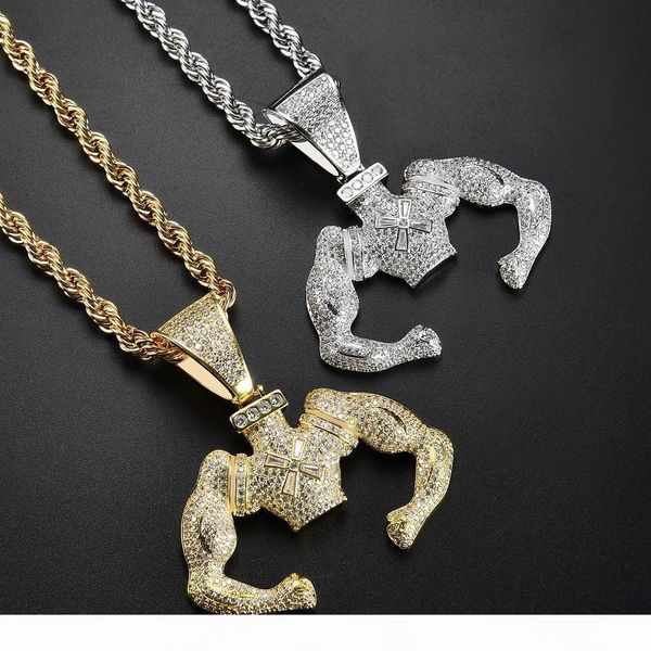 new style 18k gold plated iced out cz zirconia muscule hercule man pendant chain necklace hip hop rock rapper creative jewelry gifts for men, Silver
new style 18k gold plated iced out cz zirconia muscule hercule man pendant chain necklace hip hop rock rapper creative jewelry gifts for men, Silver
