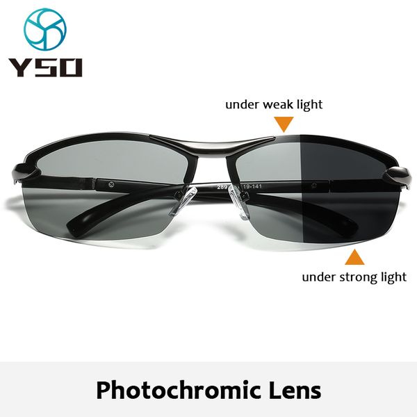 yso pchromic lens sunglasses for men women uv400 protection polarized sunglasses for car driving fishing rimless glasses 289, White;black 
yso pchromic lens sunglasses for men women uv400 protection polarized sunglasses for car driving fishing rimless glasses 289, White;black