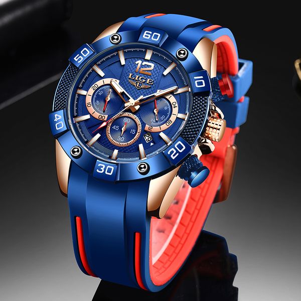 lige casual sport watches for men blue waterproof wrist watch man clock fashion chronograph wristwatch, Slivery;brown
lige casual sport watches for men blue waterproof wrist watch man clock fashion chronograph wristwatch, Slivery;brown