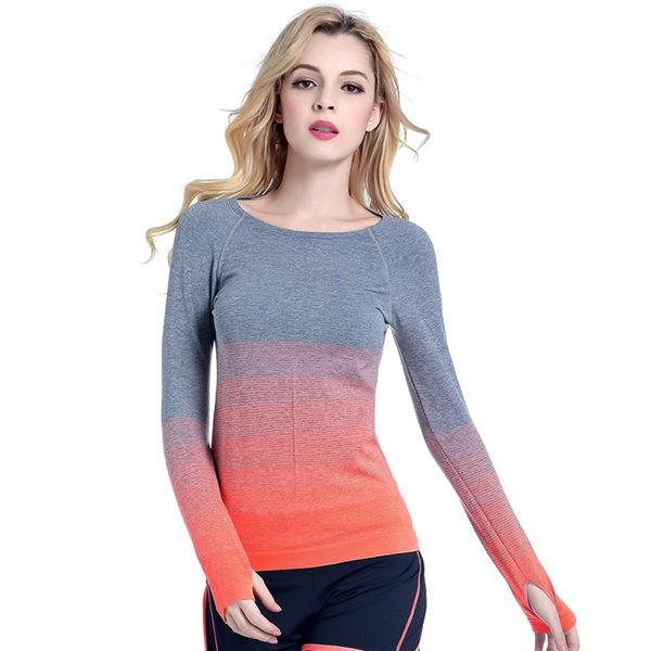 yoga outfits women professional sport gradient color t shirt long sleeves hygroscopic quickdry fitness elastic t-shirt shirts, White;red
yoga outfits women professional sport gradient color t shirt long sleeves hygroscopic quickdry fitness elastic t-shirt shirts, White;red