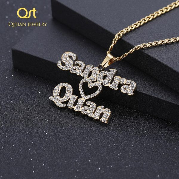 2020personalized custom iced out double name necklace love heart choker thick chain necklaces handwriting nameplate couple jewelry, Silver
2020personalized custom iced out double name necklace love heart choker thick chain necklaces handwriting nameplate couple jewelry, Silver