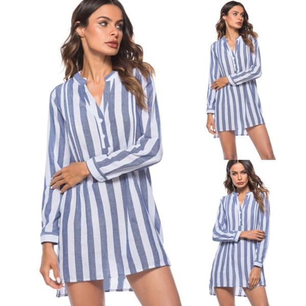female fashion spring striped printed shirt women blouses summer long sleeve v-neck shirts elegant lady blouse top, White
female fashion spring striped printed shirt women blouses summer long sleeve v-neck shirts elegant lady blouse top, White