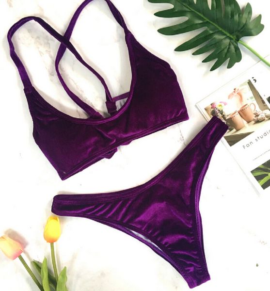 women velvet bikini set swimsuit beachwear swimwear bathing suit triangle monokini push up two pieces, White;black
women velvet bikini set swimsuit beachwear swimwear bathing suit triangle monokini push up two pieces, White;black