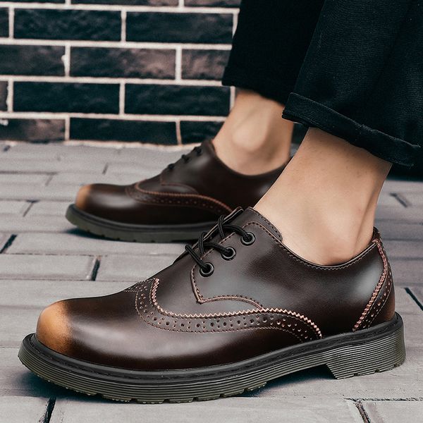 men oxfords cow leather casual shoes lace up genuine leather men boat shoes fashion brogue classic wedding for, Black
men oxfords cow leather casual shoes lace up genuine leather men boat shoes fashion brogue classic wedding for, Black