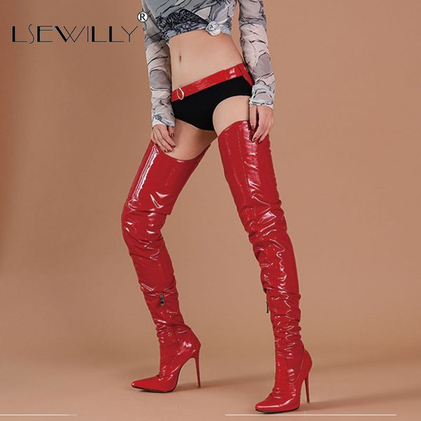 lsewilly over the knee boots lady patent thin high heels thigh high boot stiletto pointed toe night bar shoes woman, Black
lsewilly over the knee boots lady patent thin high heels thigh high boot stiletto pointed toe night bar shoes woman, Black