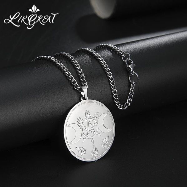 likgreat hecate wheel strophalos hekate witchcraft power moon star goddess pendant necklace stainless steel solomon talisman, Silver
likgreat hecate wheel strophalos hekate witchcraft power moon star goddess pendant necklace stainless steel solomon talisman, Silver
