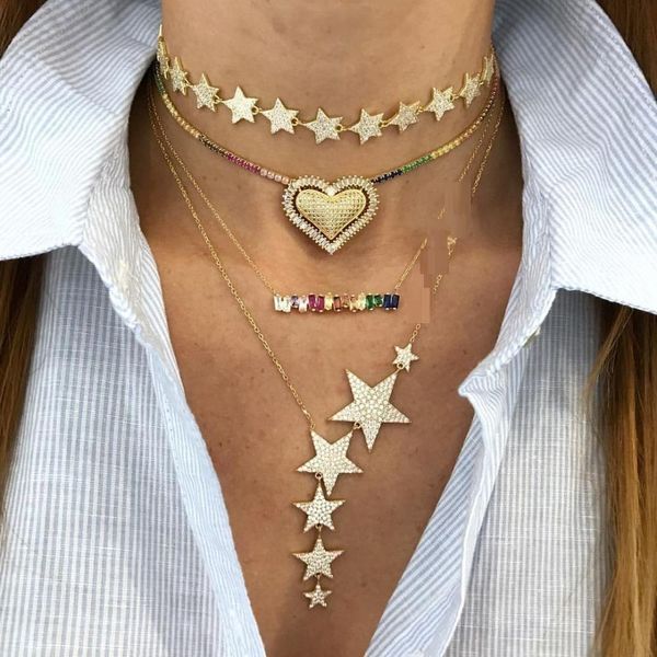 rose gold color personalized custom star pendant necklace customized cz paved five star necklace handmade girl birthday gift t200113, Silver
rose gold color personalized custom star pendant necklace customized cz paved five star necklace handmade girl birthday gift t200113, Silver