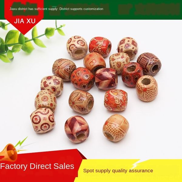 diy painted diydiy 16*17mm big hole printed wood beads mixed color pattern wood beads, Silver
diy painted diydiy 16*17mm big hole printed wood beads mixed color pattern wood beads, Silver