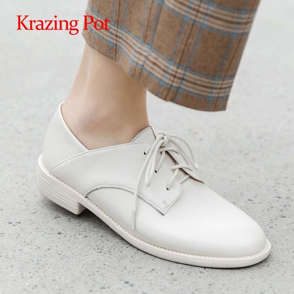 krazing pot leisure preppy style natural leather limited customization round toe med square heel lace up fashion women pumps l12, Black
krazing pot leisure preppy style natural leather limited customization round toe med square heel lace up fashion women pumps l12, Black