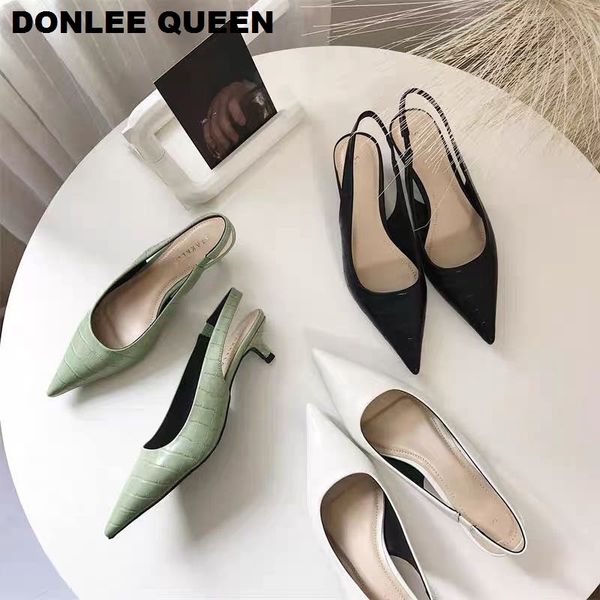new fashion slingbacks sandals low heel pumps shoes women elegant kitten heel mules pointed toe wedding party shoe zapatos mujer y200620, Black
new fashion slingbacks sandals low heel pumps shoes women elegant kitten heel mules pointed toe wedding party shoe zapatos mujer y200620, Black