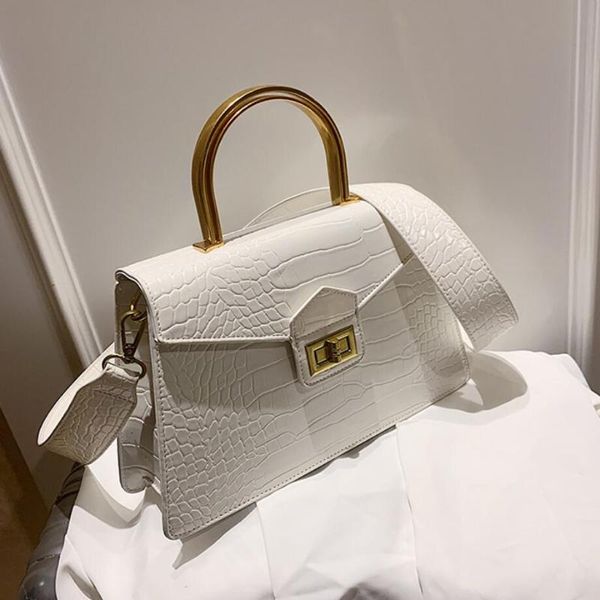 crocodile pattern totes with metal handle 2020 new quality pu leather women's handbag wide shoulder strap shoulder messenger bag
crocodile pattern totes with metal handle 2020 new quality pu leather women's handbag wide shoulder strap shoulder messenger bag