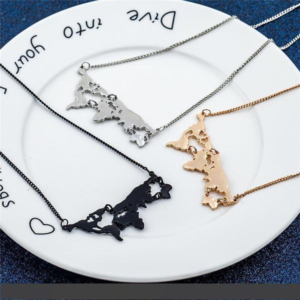 rongqing 1pcs personality bijoux world map pendant necklace for women unique short necklace women, Silver
rongqing 1pcs personality bijoux world map pendant necklace for women unique short necklace women, Silver