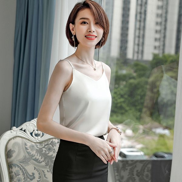 2020 vest coat vest chiffon white v-neck camisole women's inside loose suit base shirt outerwear top, Camo
2020 vest coat vest chiffon white v-neck camisole women's inside loose suit base shirt outerwear top, Camo