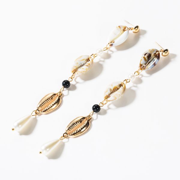 national style multi-layer shell alloy imitation pearl earring long earrings women's fashion ocean beach wind earring, Golden
national style multi-layer shell alloy imitation pearl earring long earrings women's fashion ocean beach wind earring, Golden