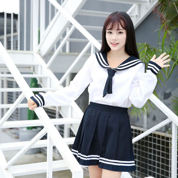 summer japanese school uniform class girl maid sailor cosplay escolar japones navy costume tie pleated dolly skirt full set, White
summer japanese school uniform class girl maid sailor cosplay escolar japones navy costume tie pleated dolly skirt full set, White