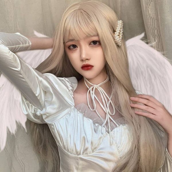 big wave korean style female wig 5 styles realistic fashion wig various colors fluffy straight hair air bangs cosplay girl wholesale, Black
big wave korean style female wig 5 styles realistic fashion wig various colors fluffy straight hair air bangs cosplay girl wholesale, Black