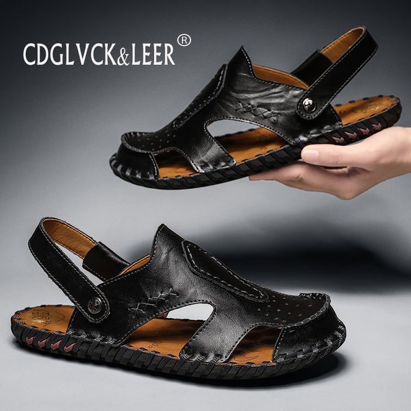 genuine leather men shoes rubber sandals slip-on slippers casual shallow shoes for men sandals, Black
genuine leather men shoes rubber sandals slip-on slippers casual shallow shoes for men sandals, Black