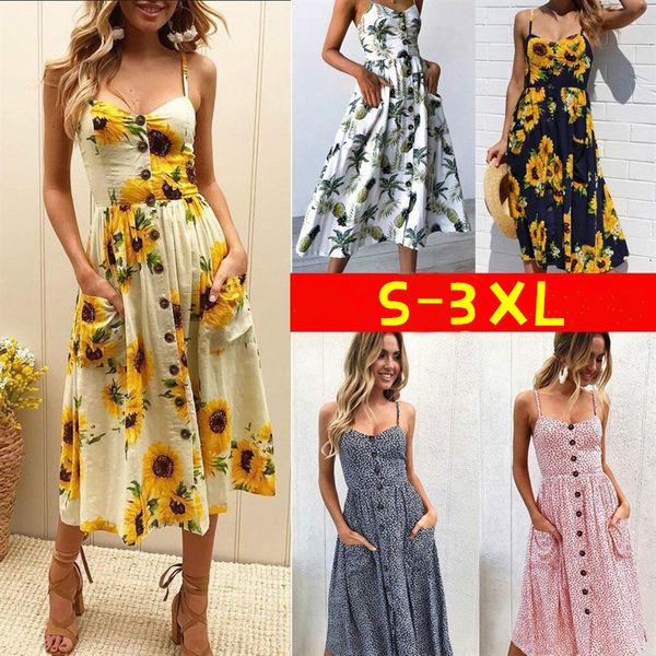 v neck backless floral print summer beach dress 2019 casual button up sleeveless office plus size ladies dresses vestidos, Black;gray
v neck backless floral print summer beach dress 2019 casual button up sleeveless office plus size ladies dresses vestidos, Black;gray