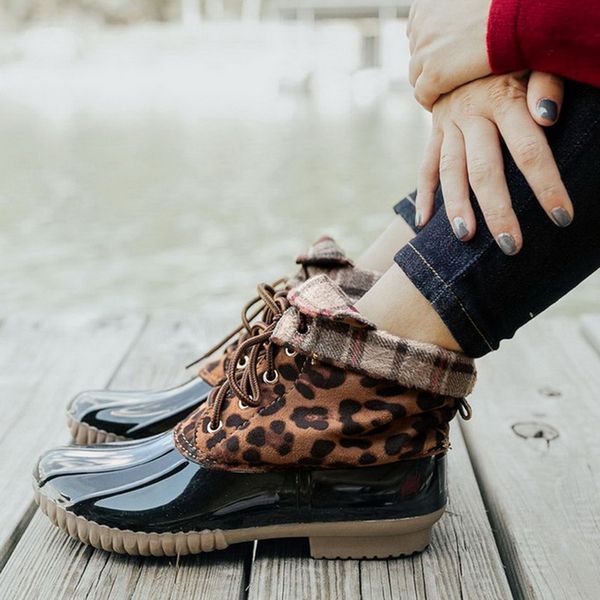 oeak leopard boots for women boots lady duck boot waterproof women rain lace up ankle shoes christmas winter shoes, Black
oeak leopard boots for women boots lady duck boot waterproof women rain lace up ankle shoes christmas winter shoes, Black