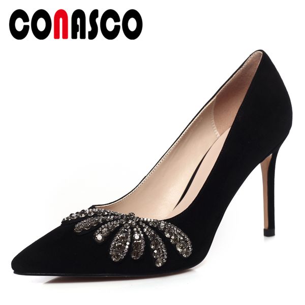 conasco elegant women pumps kid suede rhinestone office lady party concise fashion shoes woman high heels autumn, Black
conasco elegant women pumps kid suede rhinestone office lady party concise fashion shoes woman high heels autumn, Black
