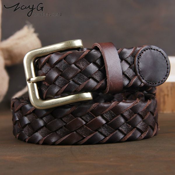 zayg belt men fashion waist belts women belts luxury genuine leather braided real cow skin straps men jeans wide girdle male, Black;brown
zayg belt men fashion waist belts women belts luxury genuine leather braided real cow skin straps men jeans wide girdle male, Black;brown
