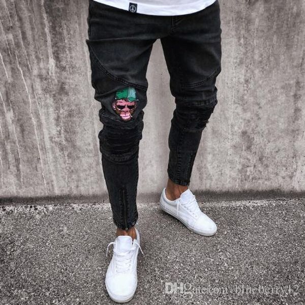 2019 новый европейский стиль мужские джинсы байкер high street slim fit джинсы мужские проблемные denim тощий омывается вышитые джинсы, Blue
2019 новый европейский стиль мужские джинсы байкер high street slim fit джинсы мужские проблемные denim тощий омывается вышитые джинсы, Blue