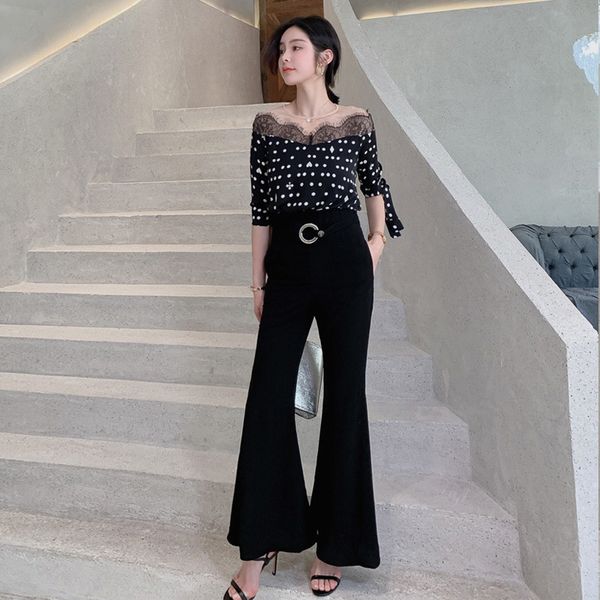 2020 summer lace jumpsuit for women full length black/white color mesh chiffon vintage dot boot cut jumpsuits with pocket
2020 summer lace jumpsuit for women full length black/white color mesh chiffon vintage dot boot cut jumpsuits with pocket