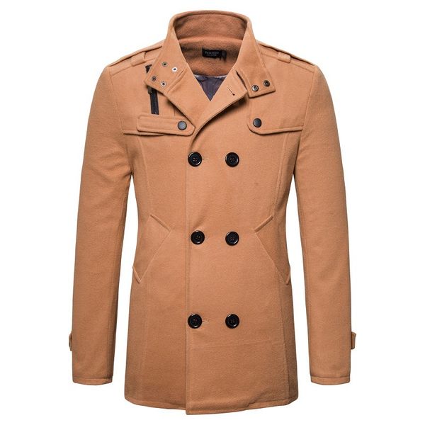 2020 men's woolen trench coat autumn and winter new men's british slim mid-length casual jacket men, Black;brown
2020 men's woolen trench coat autumn and winter new men's british slim mid-length casual jacket men, Black;brown