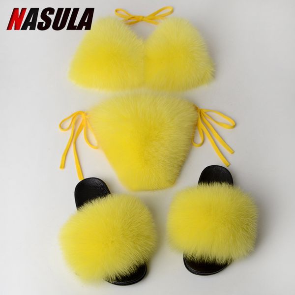 women real fur slippers fur bikini bra set summer beach underwear woman fluffy furry slides ladies flat cozy plush shoe, Black
women real fur slippers fur bikini bra set summer beach underwear woman fluffy furry slides ladies flat cozy plush shoe, Black