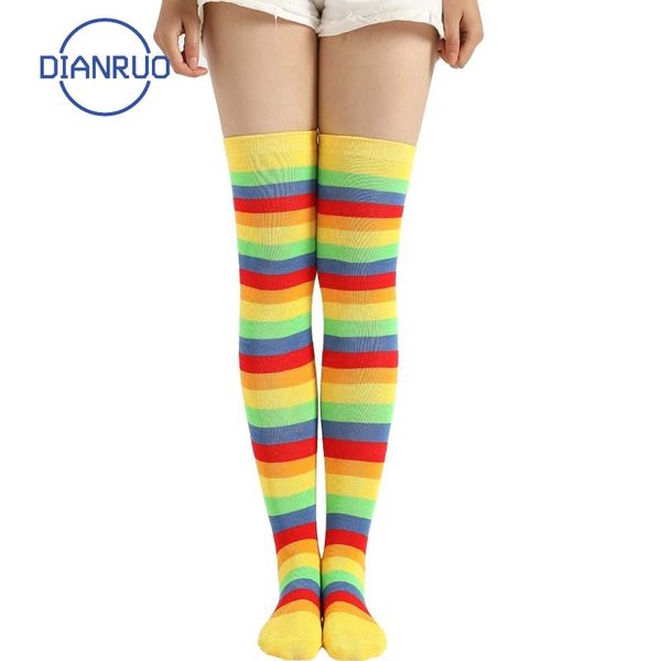 socks & hosiery dianruo multicolor rainbow striped stockings women long cute cotton thigh high knitted ladies over knee q90, Black;white
socks & hosiery dianruo multicolor rainbow striped stockings women long cute cotton thigh high knitted ladies over knee q90, Black;white