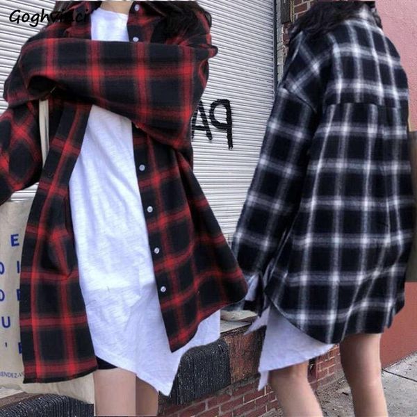 plaid shirts women loose oversize chic students long sleeve outwear retro vintage females korean style harajuku sun-proof blouse, White
plaid shirts women loose oversize chic students long sleeve outwear retro vintage females korean style harajuku sun-proof blouse, White