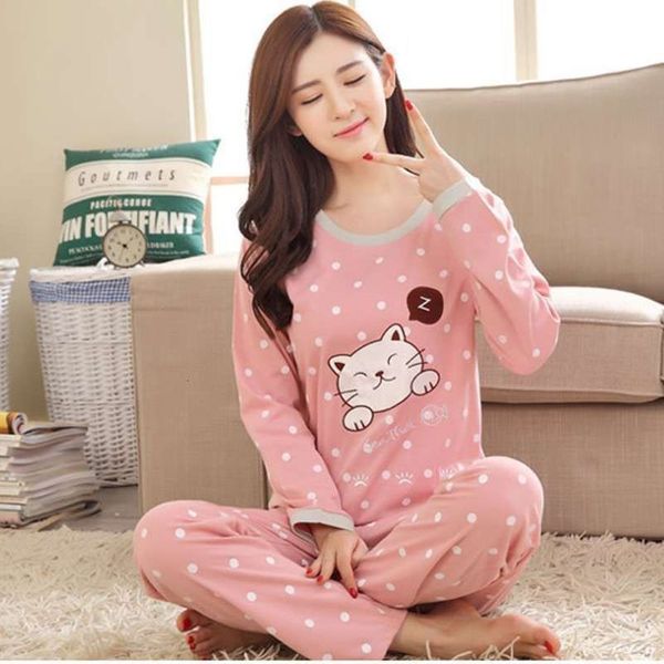 cartoon print long sleeves o neck autumn winter pajama sets cartoon sweet loose round neck sleepwear full length 2018, Gray 
cartoon print long sleeves o neck autumn winter pajama sets cartoon sweet loose round neck sleepwear full length 2018, Gray