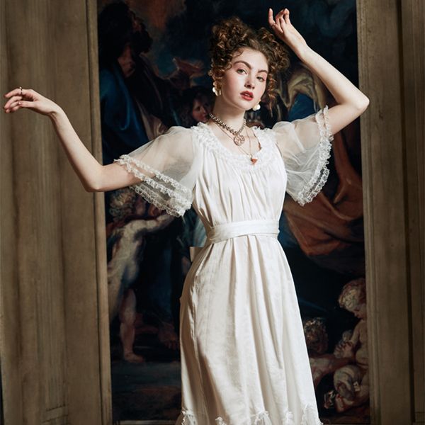 luxury sleepwear nightgown women summer lace cotton nightdress elegant lady long dress bride nightgown european medieval style, Black;red
luxury sleepwear nightgown women summer lace cotton nightdress elegant lady long dress bride nightgown european medieval style, Black;red
