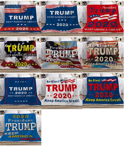 Trump 2020 Keep America Great Letters Blanket Double Thicken Blanket 130*150cm Square Throw Blankets President Vote Election Carpet D73003