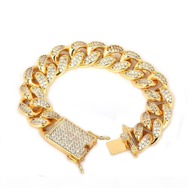 18mm men zircon cuban link bracelet hip hop jewelry gold thick heavy copper material iced out cz chain 20'' 2018 fashioncm, Black
18mm men zircon cuban link bracelet hip hop jewelry gold thick heavy copper material iced out cz chain 20'' 2018 fashioncm, Black