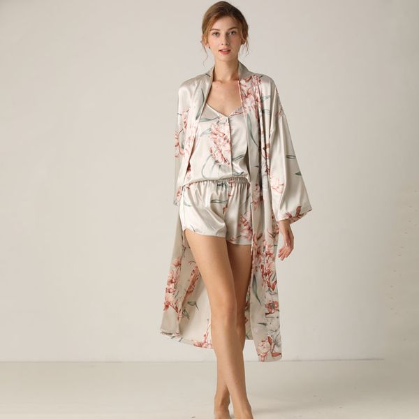 floral print women pajamas sets satin 3pcs sleepwear silky pyjamas suit female sleep set casual kimono gown loose home clothes, Black;red
floral print women pajamas sets satin 3pcs sleepwear silky pyjamas suit female sleep set casual kimono gown loose home clothes, Black;red