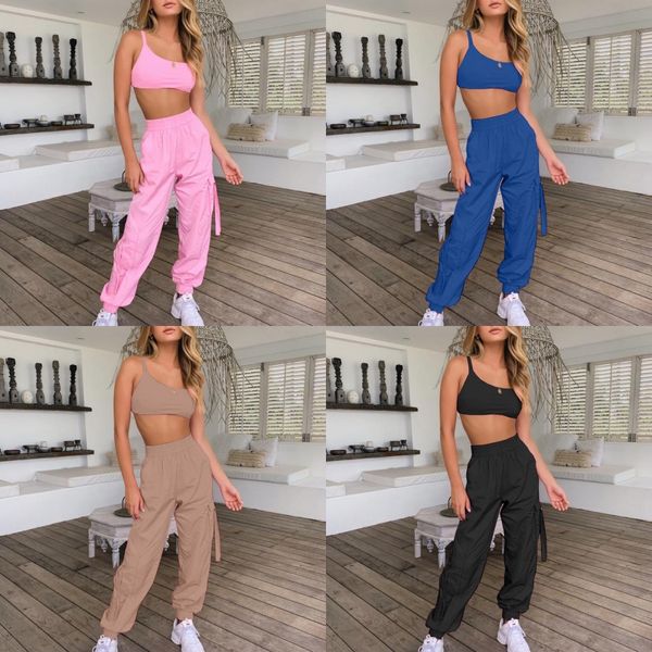 2020 new two 1pcs set women tracksuit sleeveless skinny sportwear crop and pants set women casual suits vest runway outfit sporting#859, White
2020 new two 1pcs set women tracksuit sleeveless skinny sportwear crop and pants set women casual suits vest runway outfit sporting#859, White
