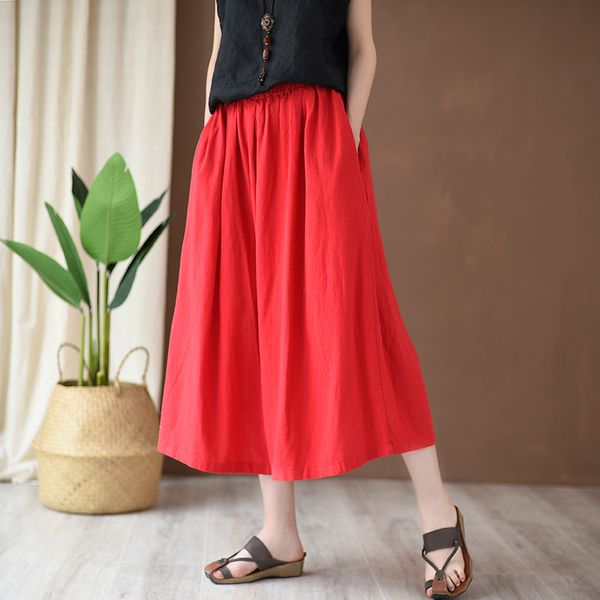 johnature calf-length pants casual loose elastic waist solid wide leg pants 2020 new summer clothes cotton linen women, Black;white
johnature calf-length pants casual loose elastic waist solid wide leg pants 2020 new summer clothes cotton linen women, Black;white