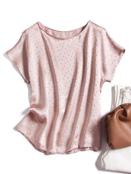 pink satin women shirts and blouses office lady polka dot short sleeve new 2020 summer natural silk camisas femininas elegantes, White
pink satin women shirts and blouses office lady polka dot short sleeve new 2020 summer natural silk camisas femininas elegantes, White