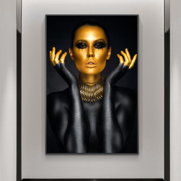 black gold nude woman canvas paintings on the wall art posters and prints gold face girl art picture home wall decor cuadro
black gold nude woman canvas paintings on the wall art posters and prints gold face girl art picture home wall decor cuadro