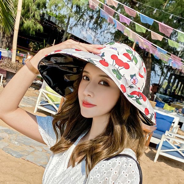 women's summer sun-proof sunscreen sunscreen uv-proof folding big edge cherry printed face-covering empty hat sun hat, Blue;gray
women's summer sun-proof sunscreen sunscreen uv-proof folding big edge cherry printed face-covering empty hat sun hat, Blue;gray