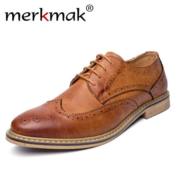 merkmak new 2018 leather brogue mens flats shoes casual british style men oxfords fashion brand dress shoes for men, Black
merkmak new 2018 leather brogue mens flats shoes casual british style men oxfords fashion brand dress shoes for men, Black