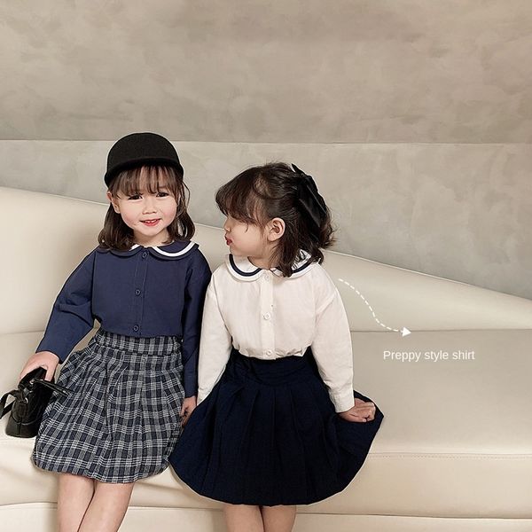 girls' fashionable style autumn new fashionable long sleeve shirt children's foreign style casual loose shirt, White;black
girls' fashionable style autumn new fashionable long sleeve shirt children's foreign style casual loose shirt, White;black