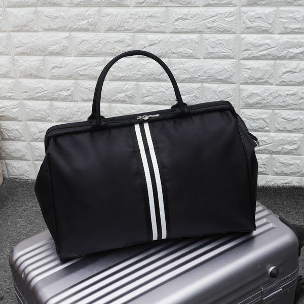 

women overnight weekend traveling bag ladies stripe handbag big travel bag light luggage men foldable duffle bags korean xa637wb