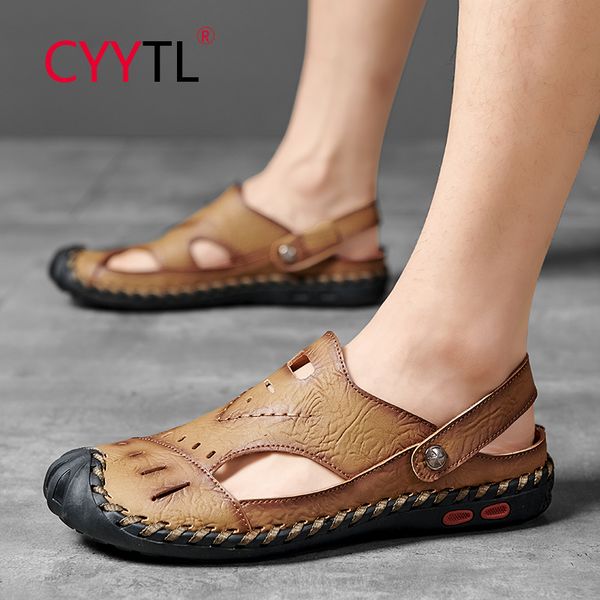 cyytl new men's fashion soft sole cowhide leather sandals comfortable hand-made slippers classical driving shoes plus size, Black
cyytl new men's fashion soft sole cowhide leather sandals comfortable hand-made slippers classical driving shoes plus size, Black