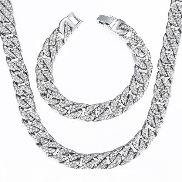 14mm cool mens chain gold silver hip hop full rhinestones necklace curb cuban link chain and bracelets set
14mm cool mens chain gold silver hip hop full rhinestones necklace curb cuban link chain and bracelets set
